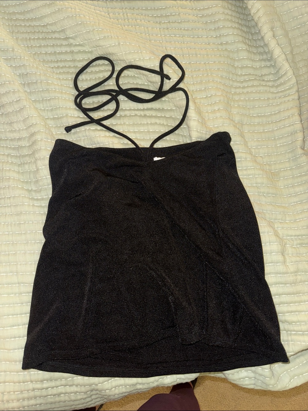 Princess Polly Black Halter-Tie Mini Skirt